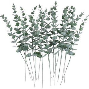 24pcs Eucalyptus Stems Decor Artificial Leaves Faux Greenery Branches Wedding